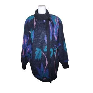 Carlisle Vintage 80s Oversized Sweater Coatigan Womens Size M Blue